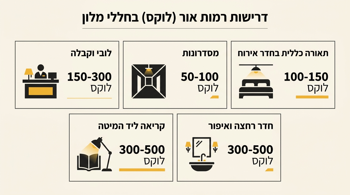 חישוב לוקס בחללי מלון