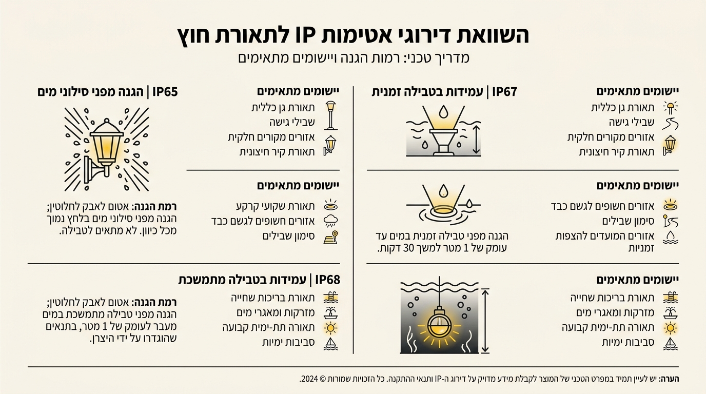 גופי תאורה שקועים לחוץ: המדריך המלא לבחירה נכונה